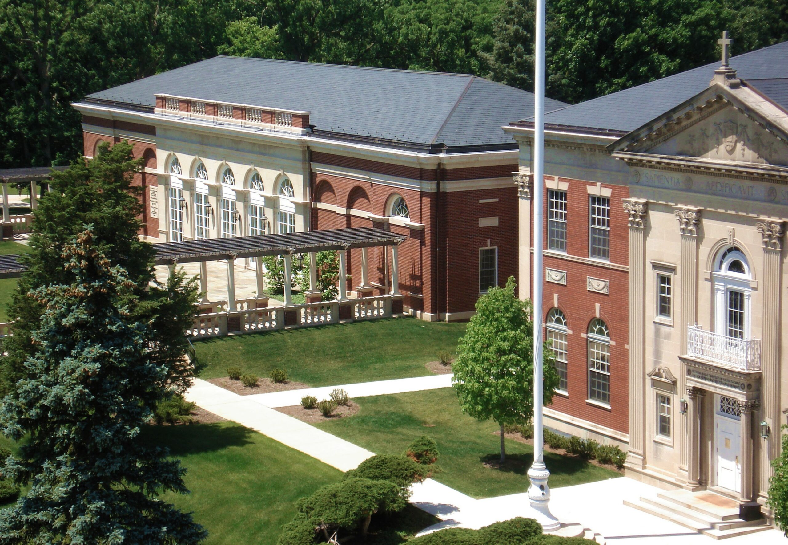 Exterior of Feehan Memorial Library.