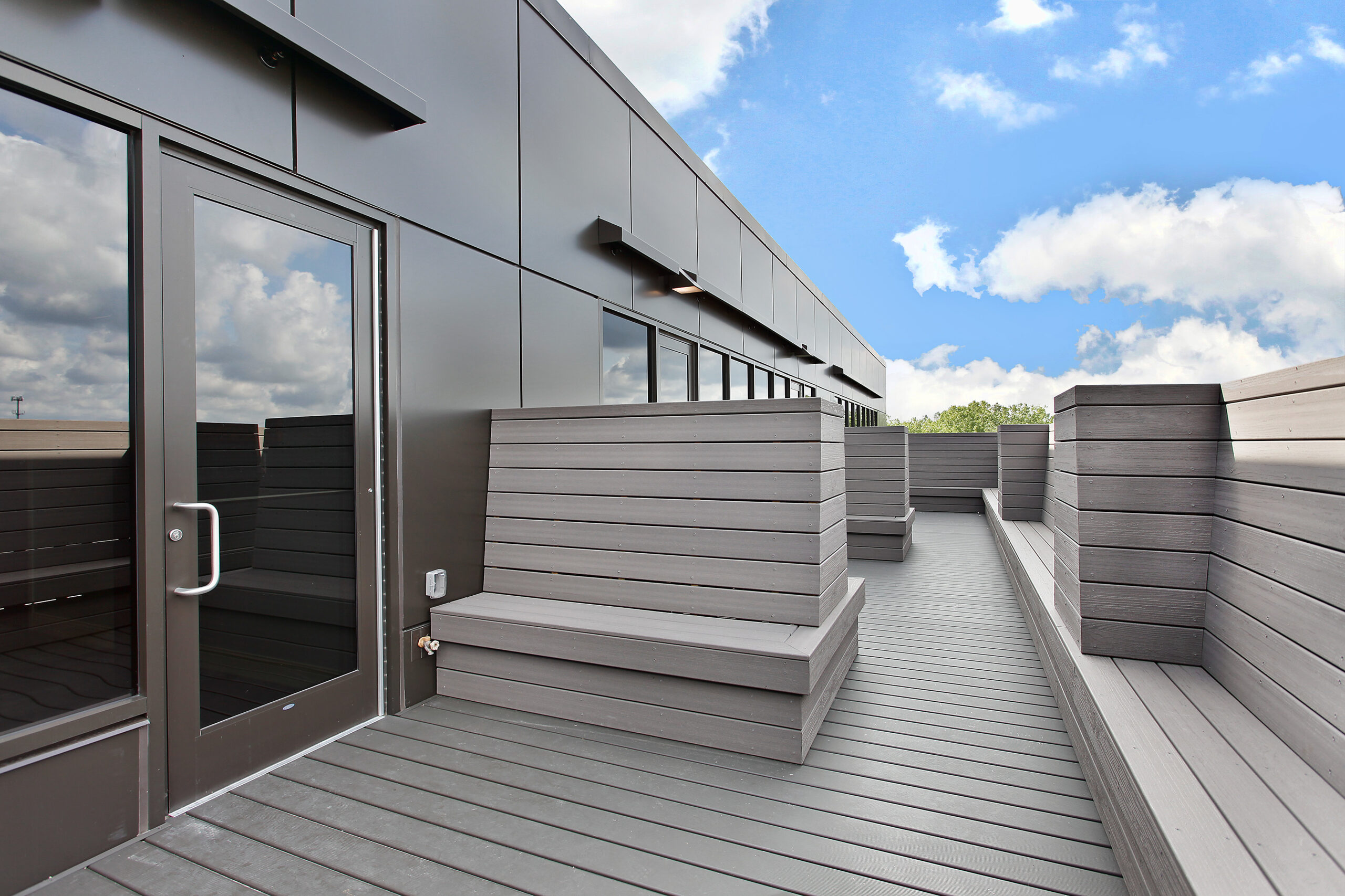 Exterior buildout, deck space, JourneyCare.