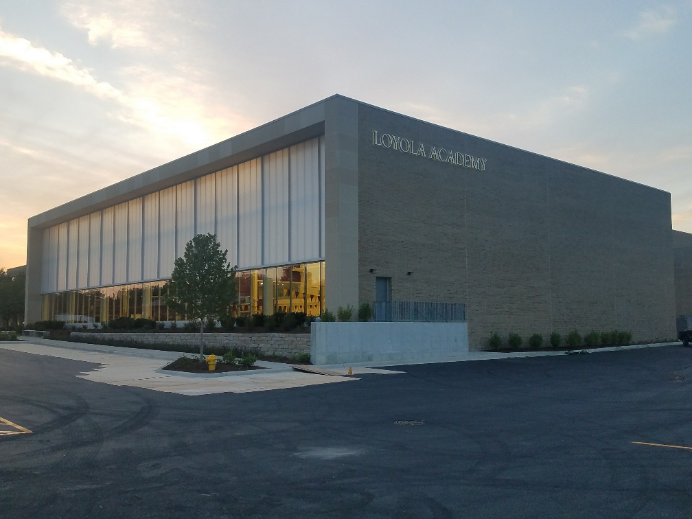 Exterior view Loyola Academy Aquatic Center.
