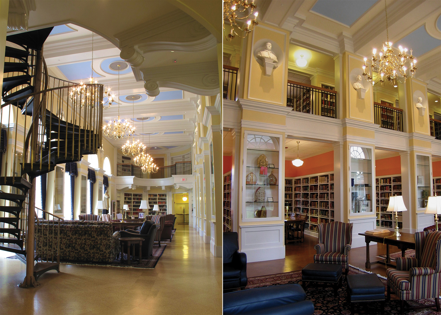 Interior of Feehan Memorial Library.