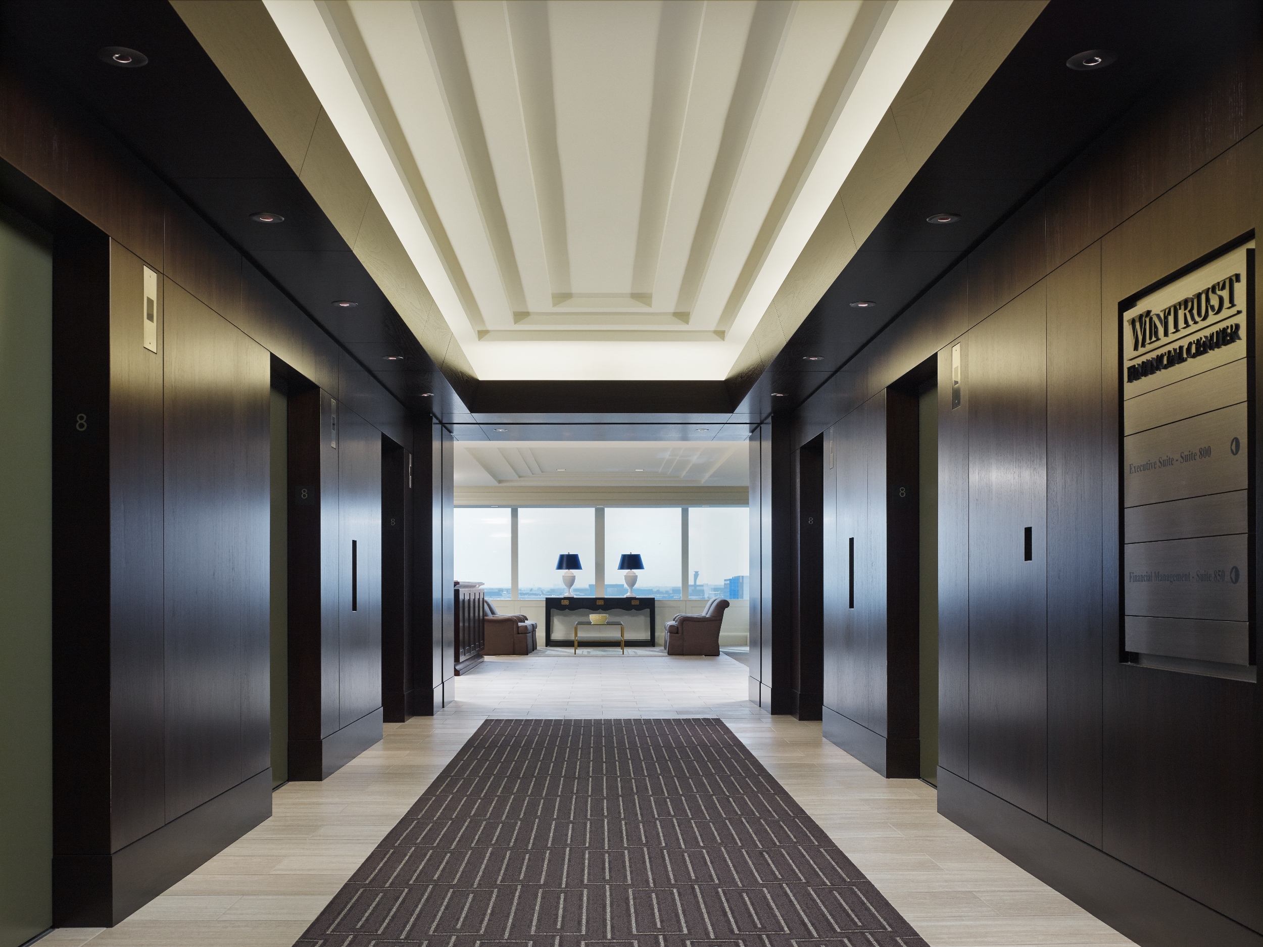 Elevator Lobby in Wintrust HQ.