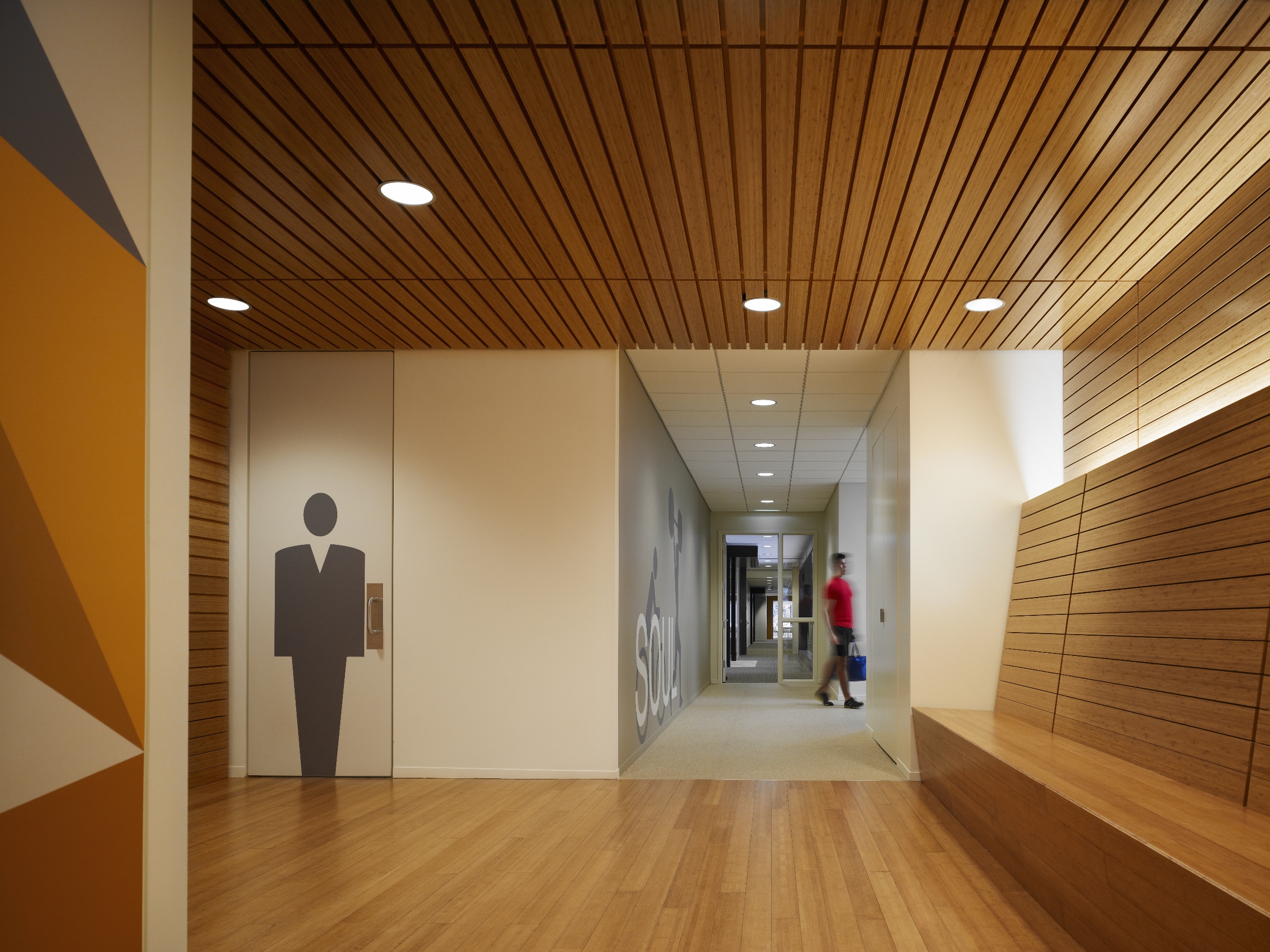 Signage and wayfinding in Wintrust HQ.