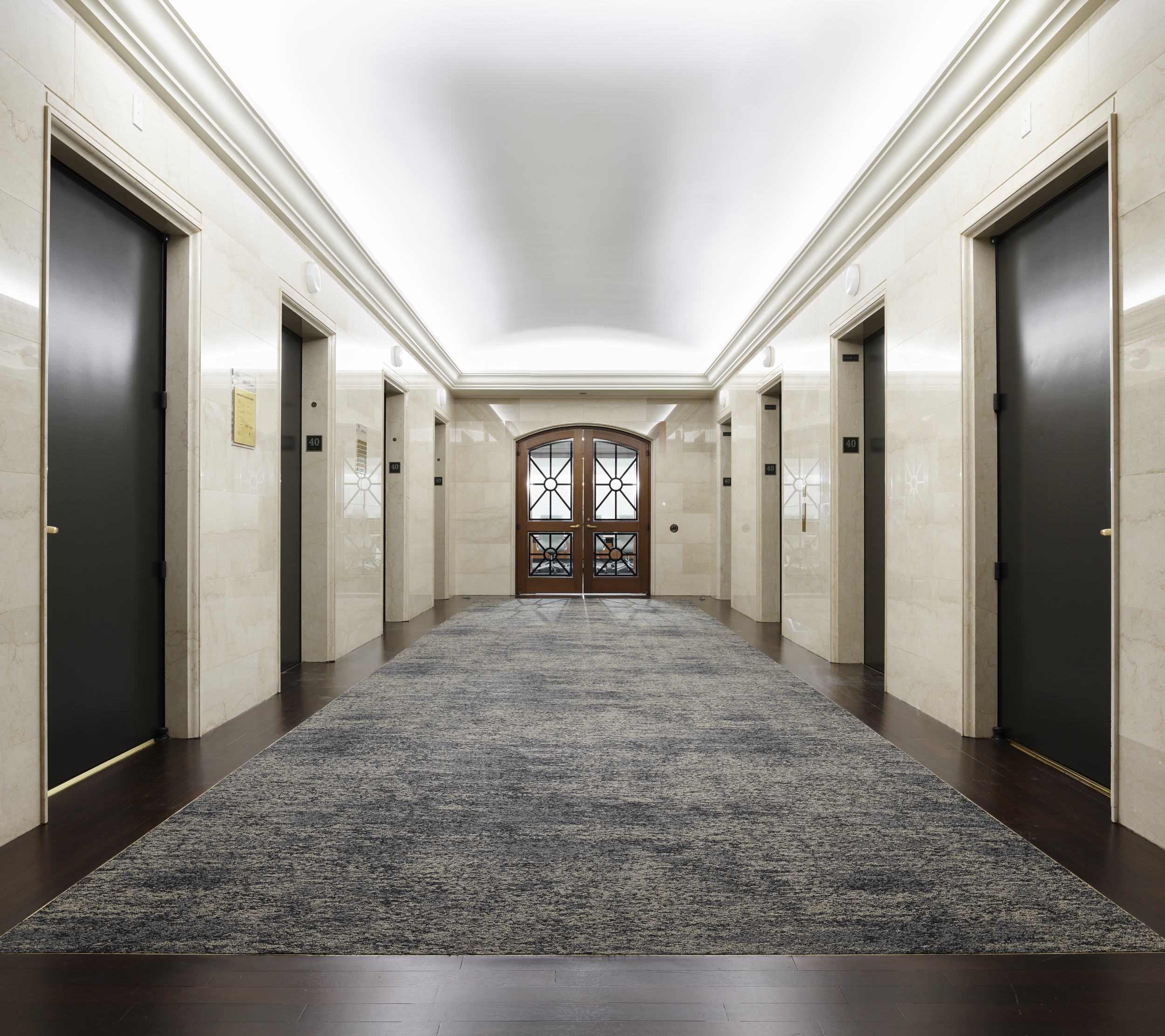 Elevator lobby, The Stacks.
