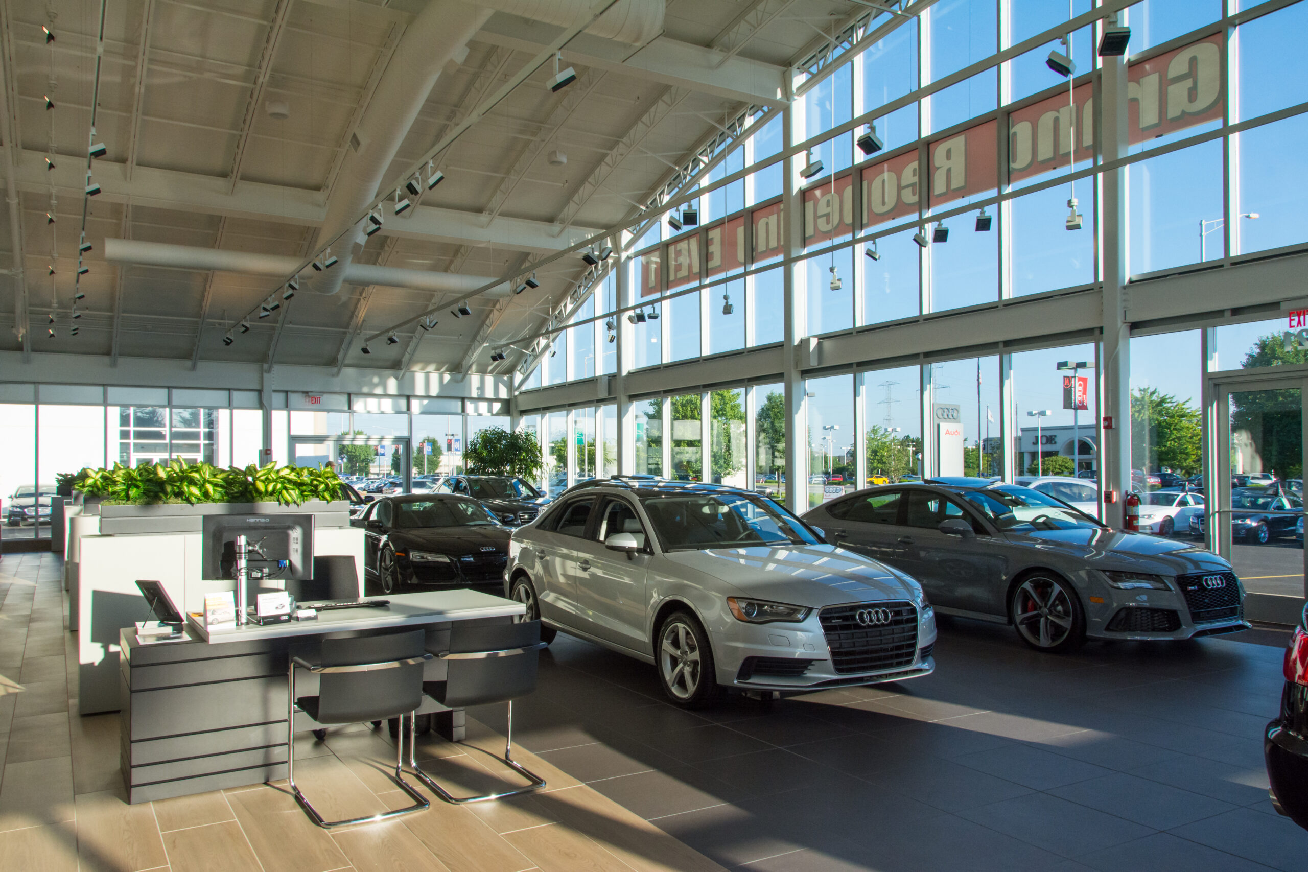 Interior view, Audi Dealership.