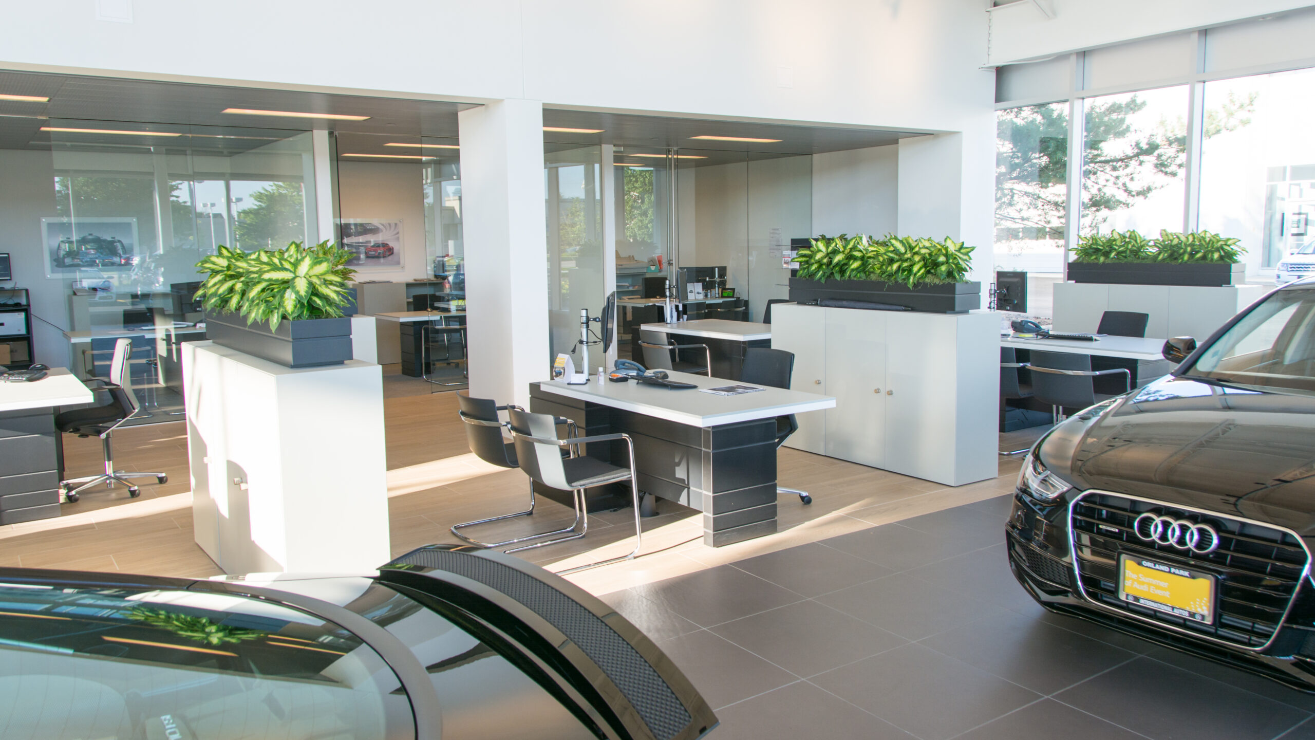 Interior view, Audi Dealership.