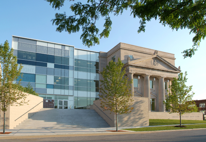 Exterior view of Ralph Ellison High School.