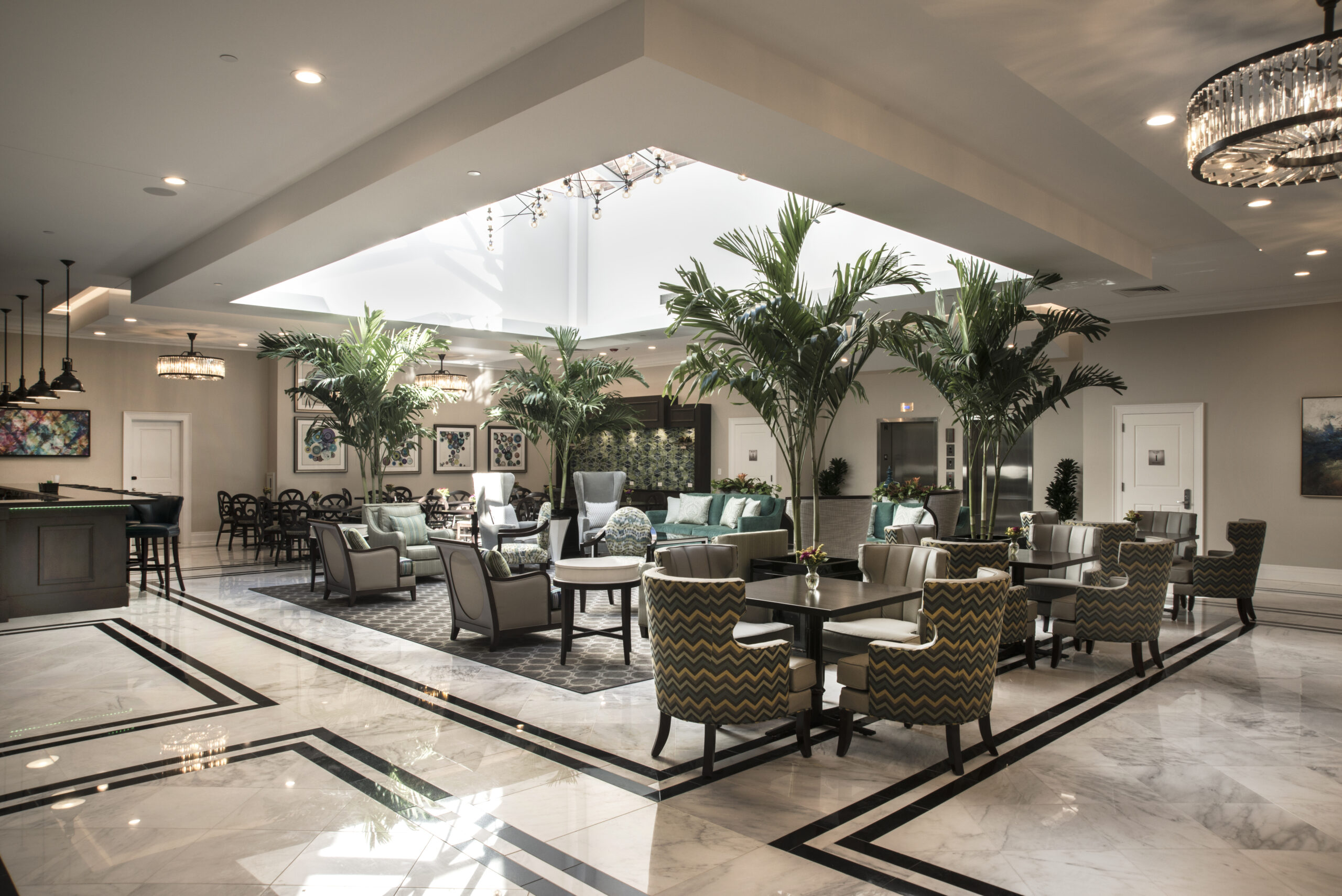 Dining areas within The Merion.