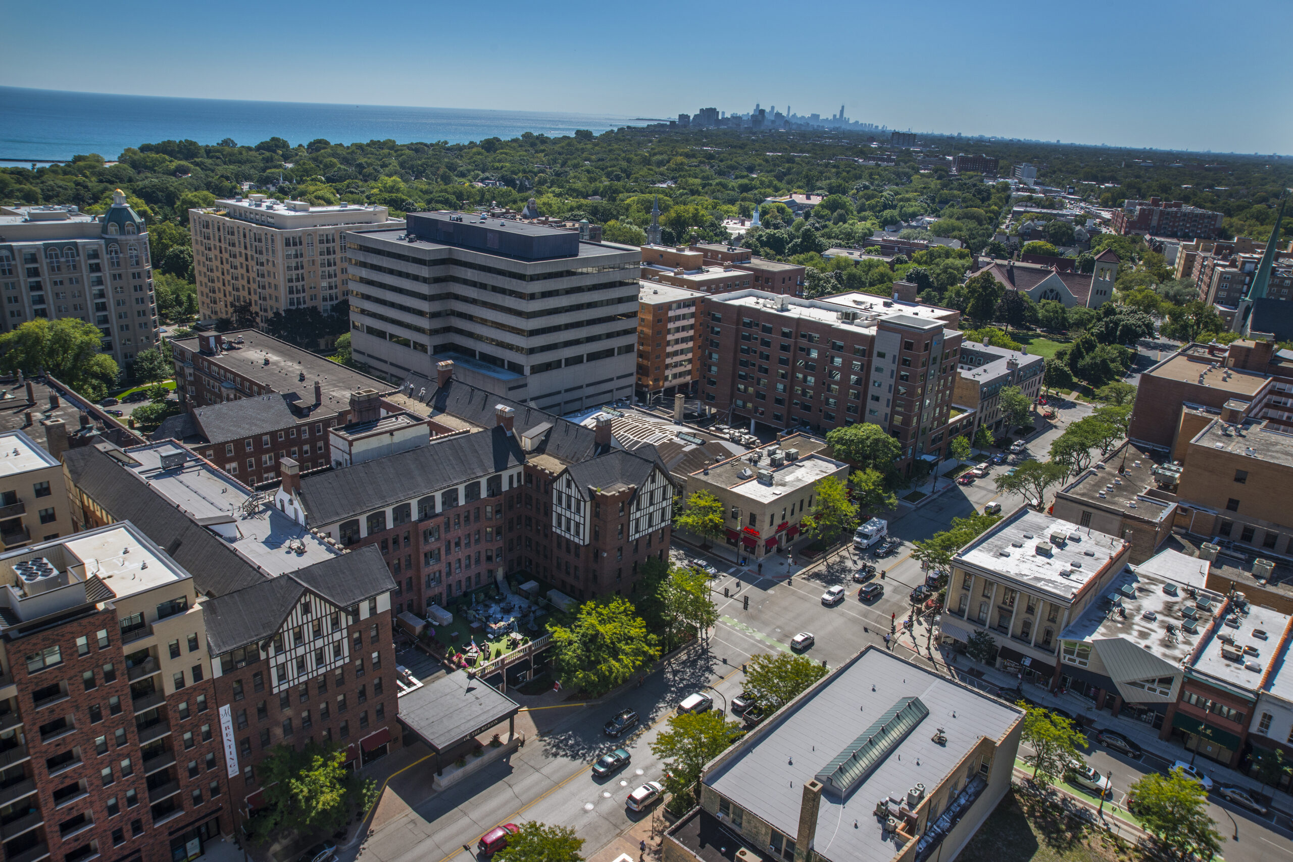 Aerial view of The Merion - Senior Living housing.