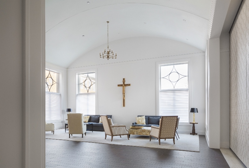 Interior view of Saints Faith Hope and Charity.