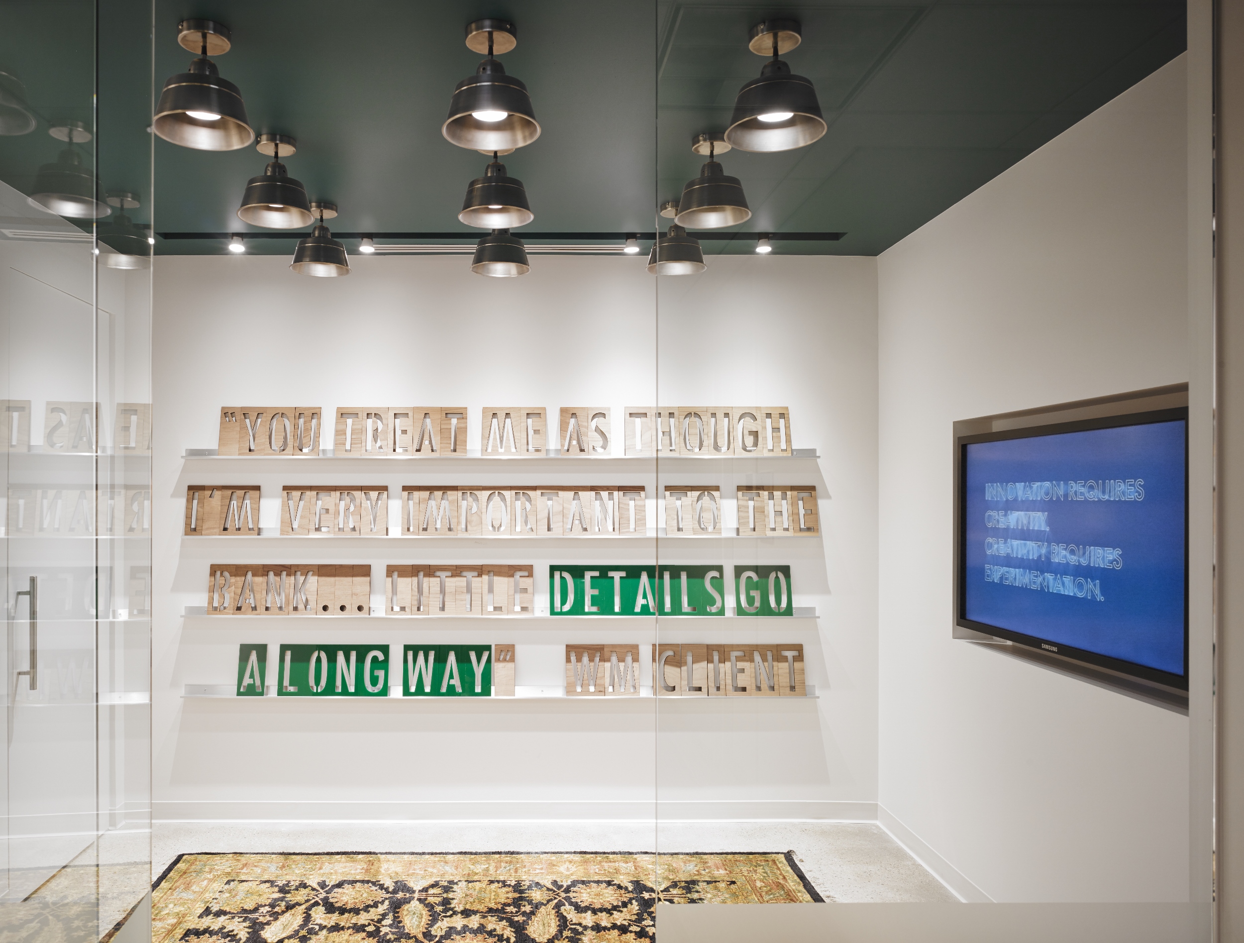 Meeting room at Northern Trust, Innovation Labs.