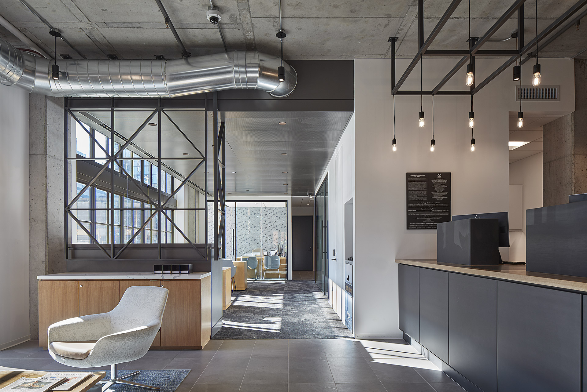 Entry experience at Wintrust Bank Fulton Market.