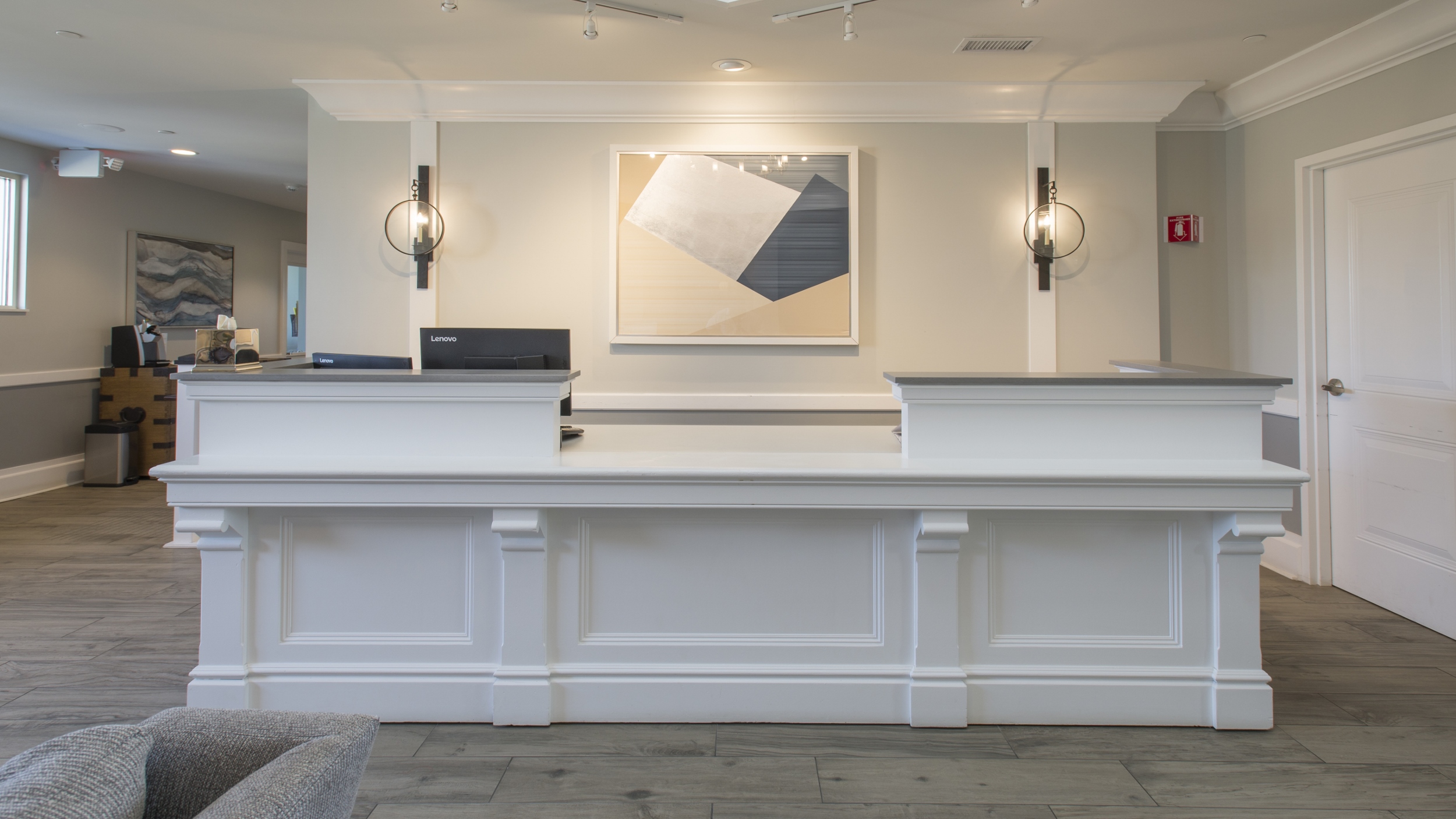 Reception desk at Valley Lo.