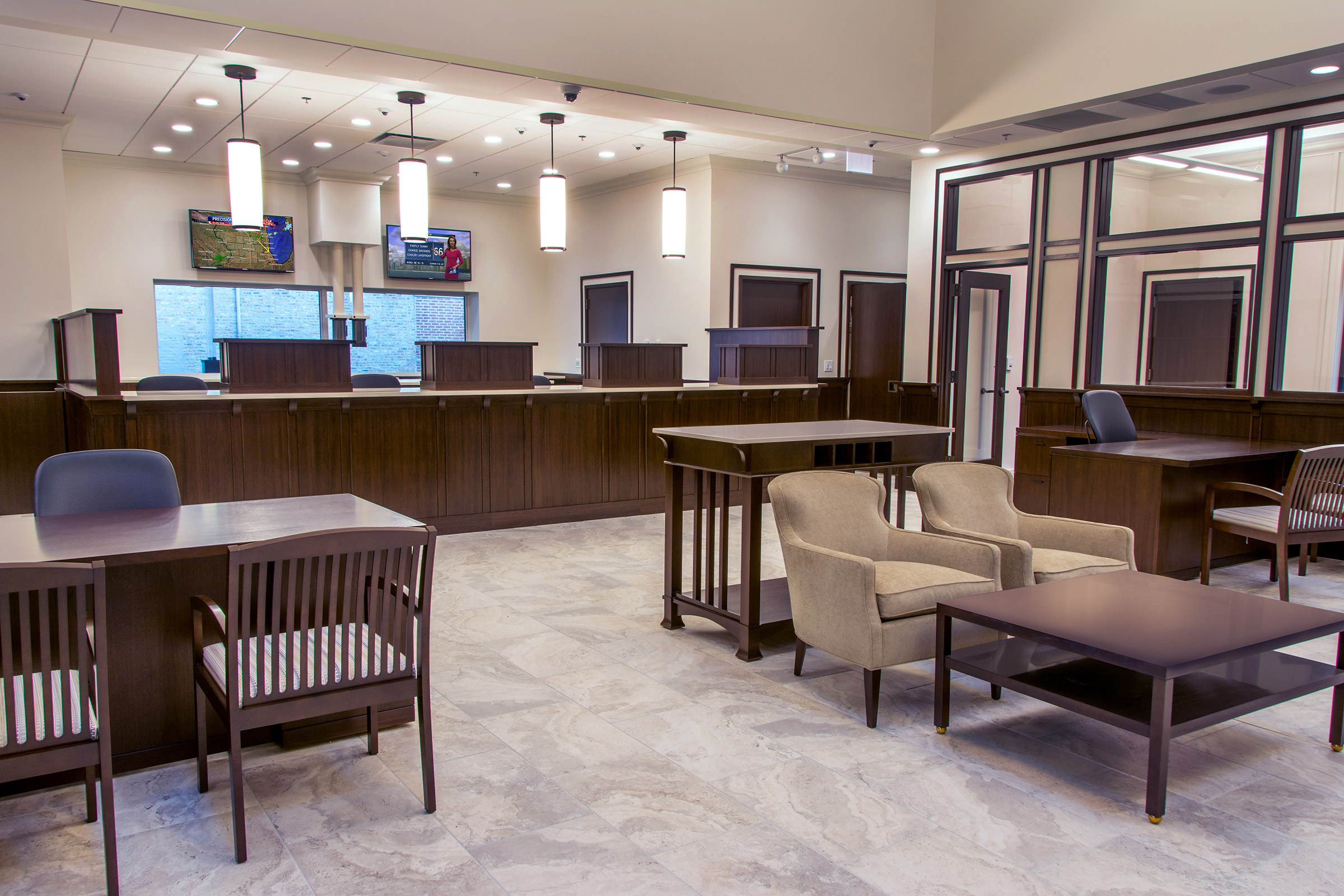 Interior view of Wintrust Bank Mayfair.